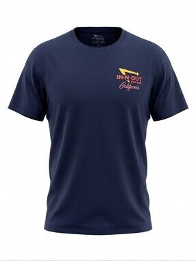 In N Out Men's Navy Blue T-Shirt. Muscle Car Stteetwear Cotton Cozy Retro
